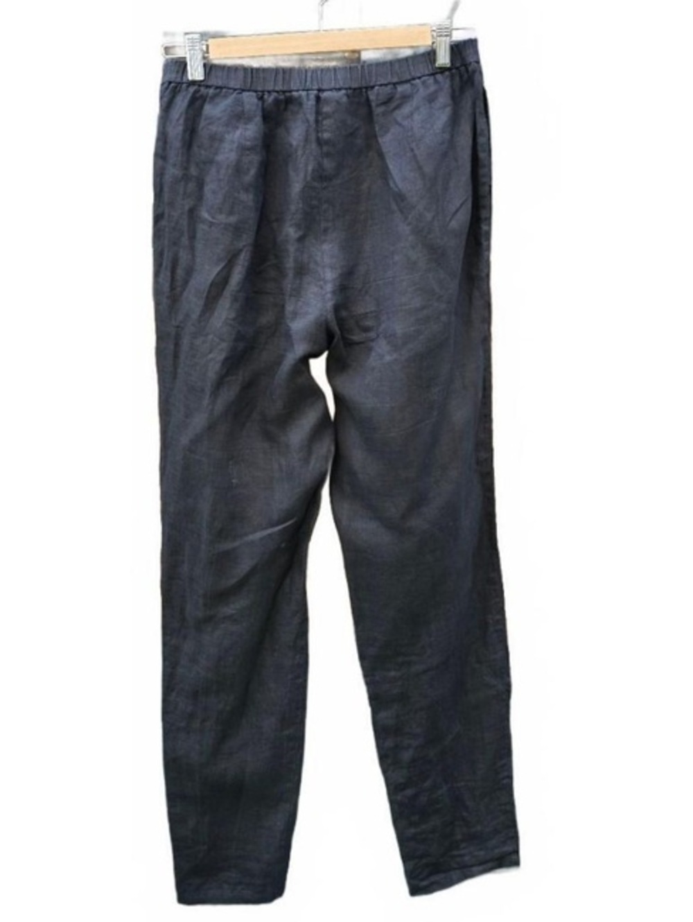 Eileen Fisher Washed Organic Linen Lantern Pants Grey Slouchy Pull On Ankle
